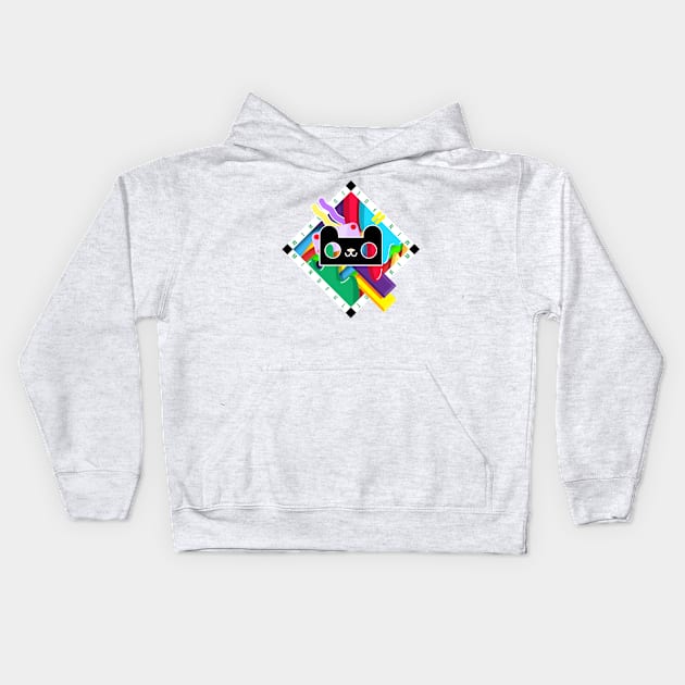 Diamond Cat Doodle 333 Kids Hoodie by chachazart